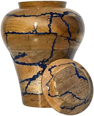 Wooden Handcrafted Urn for Human Ashes - Medium Size 80 lbs