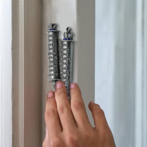 MrMrKura Metal Mezuzah with 2 Scrolls for Door