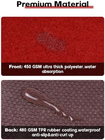 Socomf Red Carpet Runner 3x10 ft Dark Red Non-Slip Aisle Rug