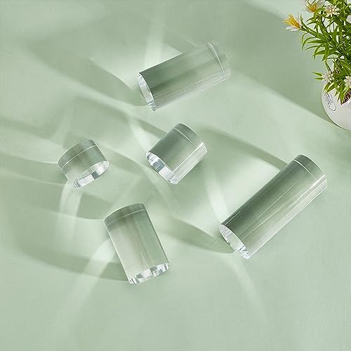 BENECREAT 5 Pcs Clear Acrylic Display Pedestals