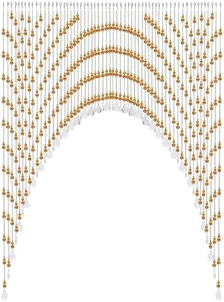 Arched Crystal Curtain with 60 Strings Amber Door Frame Beads
