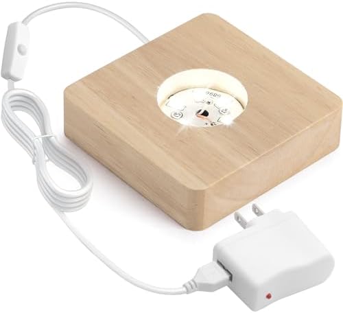 FACMOGU Wooden LED Display with Power Adapter and USB Cable