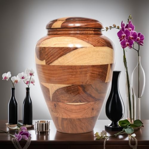 Small Wooden Cremation Urn - Handcrafted Memorial for Human and Pet Ashes