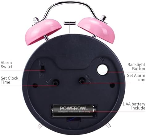 Pxy Loud Alarm Clock for Heavy Sleepers 3D Dial Battery Operated