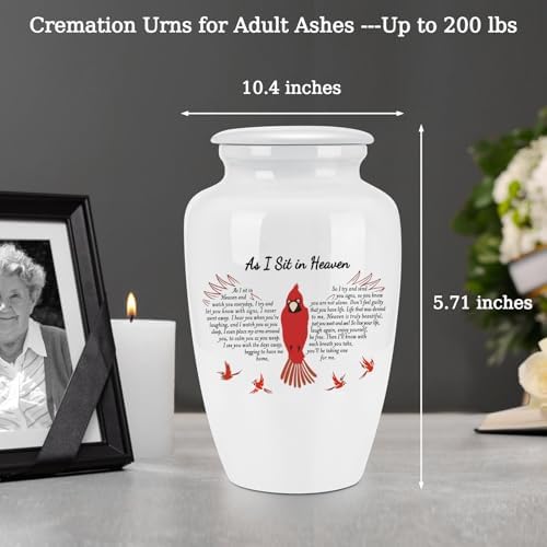 Abooxiu 10 Inches Ceramic Cremation Urn for Human Ashes