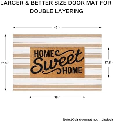 Ailsan Khaki Striped Cotton Door Mat 275x43