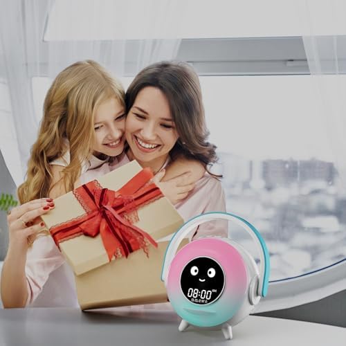 LOVME Toddler Sleep Training Alarm Clock with Night Light and Bluetooth Speaker