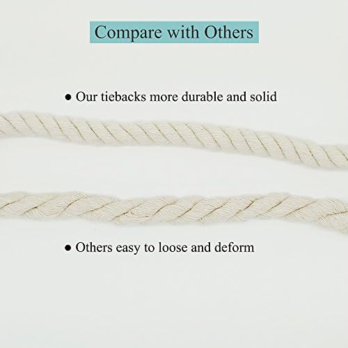 4 Pack Rustic Cotton Rope Curtain Tiebacks