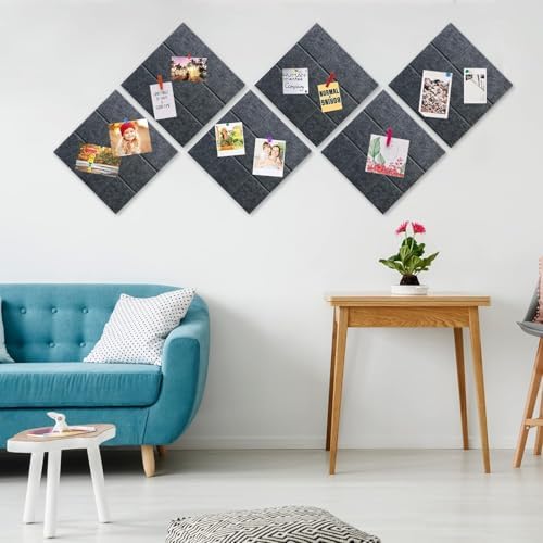 Yunihome 12 Pack 36 x 48 Felt Bulletin Board Wall Tiles