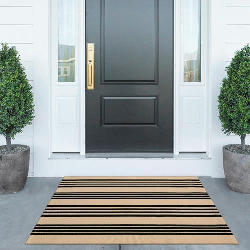 KIMODE Striped Outdoor Rug 275x43 Inches Reversible Entryway Mat