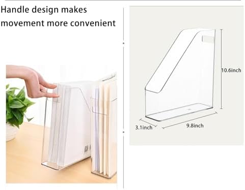 Acrylic Magazine Holder 2PCS Clear Book Organizer with 3pcs Silicone Bookmarks