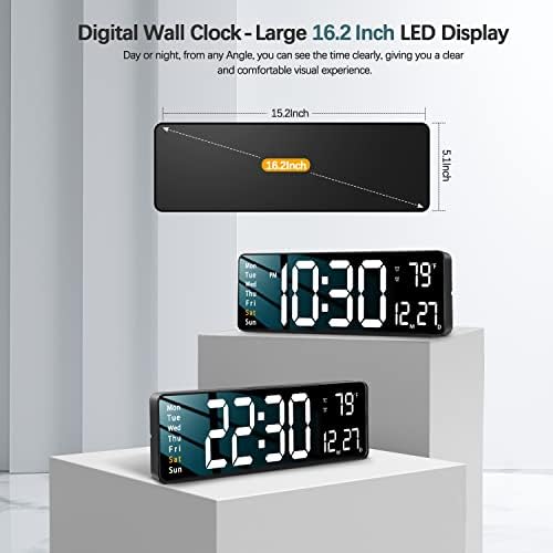 JoFomp 16 Inch Digital Wall Clock with Remote Control