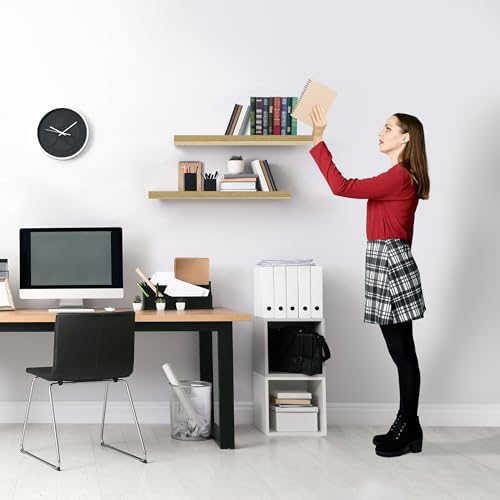 Sorbus Floating Shelves 24 Wall Mount - 2 Pack Maple Wood