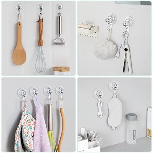 VISV Clear Wreath Hanger 4 Pcs Heavy Duty Suction Hooks