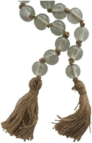 Deco 79 Clear Glass Beaded Garland with Tassel