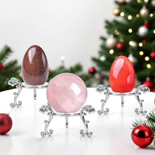 Jucoan 14 Pack Crystal Ball Stand Metal Silver