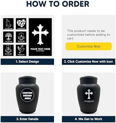Personalized Cremation Urn with Dark Humor Design and Name