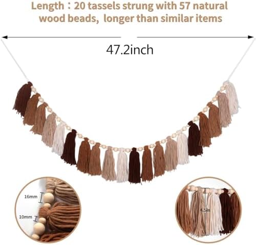Brown Boho Tassel Garland with Terracotta Beads