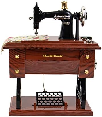 Auear Vintage Music Box Sewing Machine Figurine