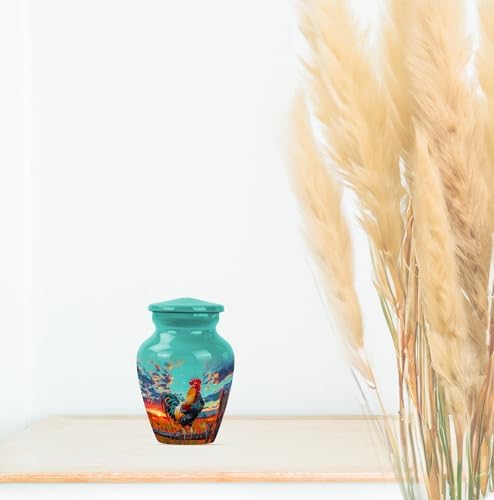 Charming Rooster Urn for Ashes Keepsake