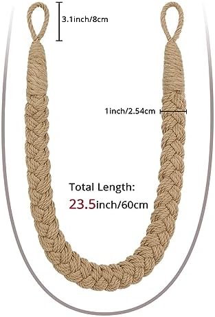 NICEEC 4 Pack Natural Cotton Rope Curtain Tiebacks