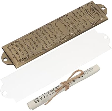IMIKEYA 6 Set Hebrew Pomegranate Mezuzah Bronze Decor
