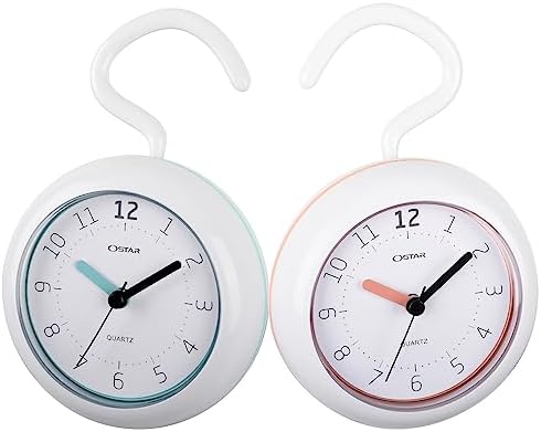 OSTAR 2PCS Waterproof Shower Clock with AA Battery