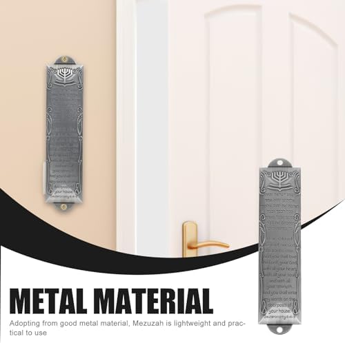 Veemoon Metal Mezuzah with Scroll for Door