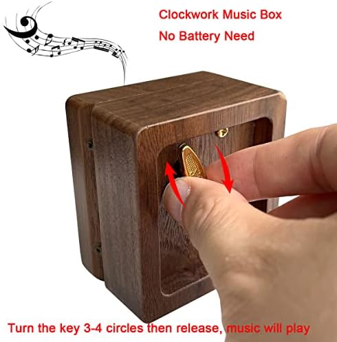 Pursuestar Luxury Walnut Wood Music Box Over The Rainbow