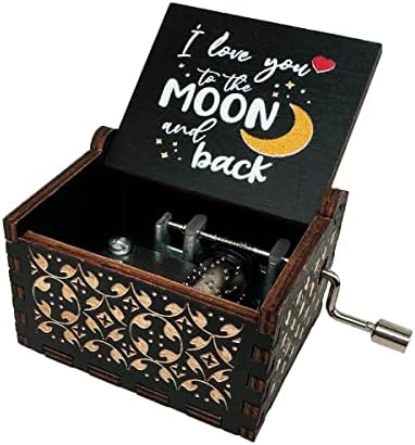 Youre My Sunshine Wood Music Box Antique Engraved Romantic Gift for Lover