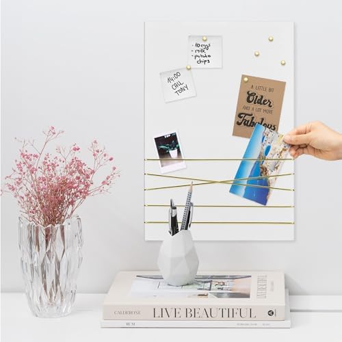 Navaris Velvet Memo Board 12x17 6 Push Pins White