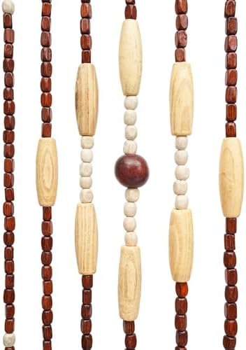 Natural Wooden Door Beaded Curtain for Boho Decor