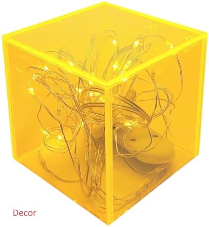 New 2x2x2 Acrylic Display Riser Box Cube Pedestal Stand Neon Yellow