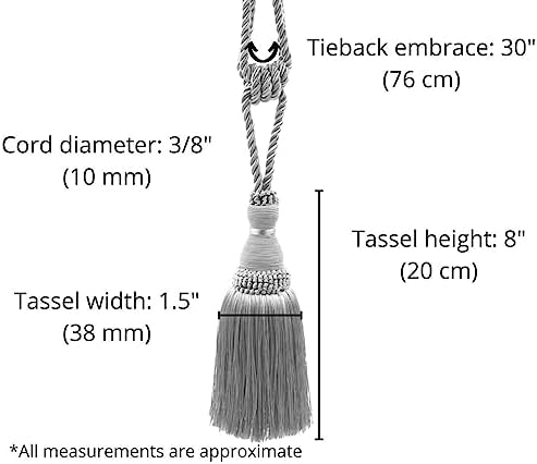 Noblesse Collection Tassel Tieback 8 Tassel with 30 Spread Set of 2