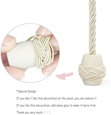 Hangtty Magnetic Curtain Tiebacks 4Pack Beige