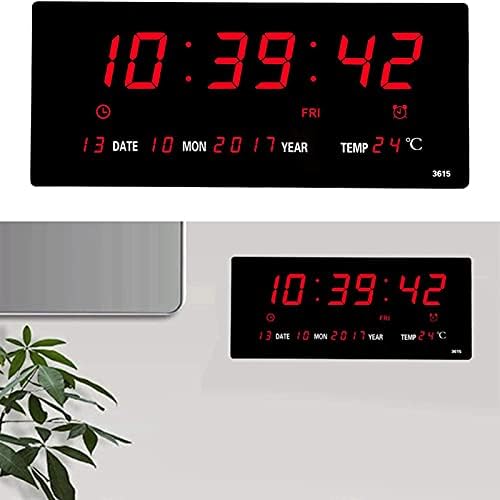 LED Wall Clock with Digital Display and Alarm Features