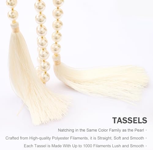 Glass Pearl Garland Tassel 35 Inch Farmhouse Decor