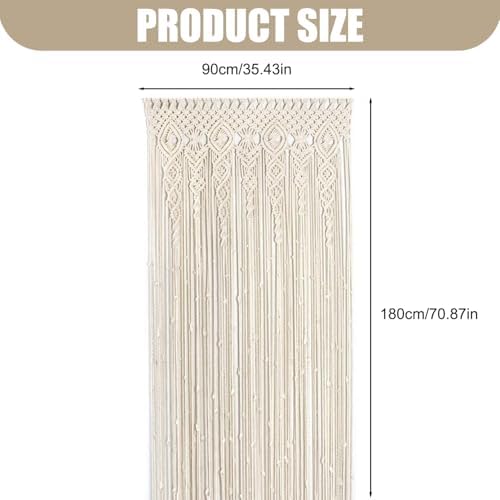 Boho Macrame Curtains 35x71 Inch Decorative Room Divider