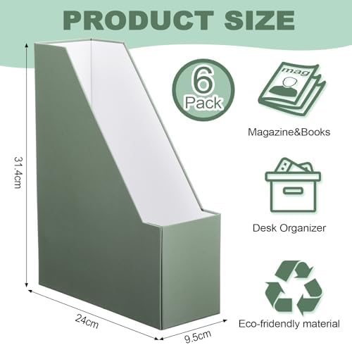 Feifeiya Magazine File Holder Set of 6 Sage Green