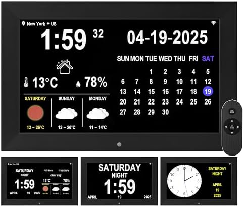 WiFi Digital Wall Clock with Weather and Dementia Alarm