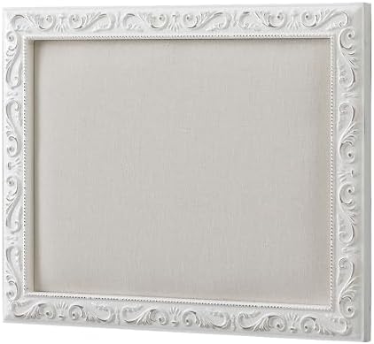 SOFE Rustic Bulletin Board for Wall - White Linen 16x13 Inches