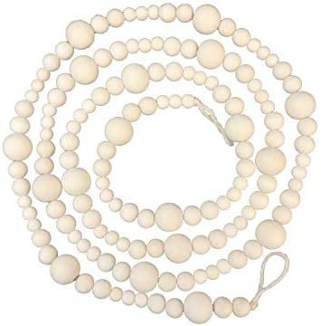 DF DUALFERV Wood Bead Garland 84 Inch Boho Decor