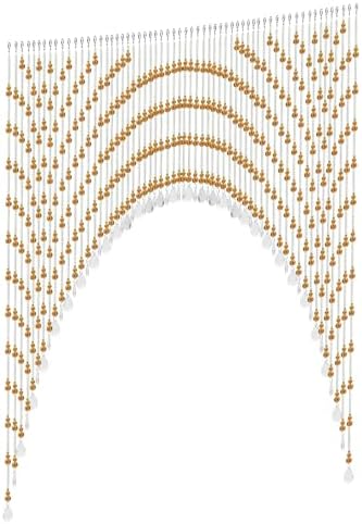 Arched Crystal Curtain with 60 Strings Amber Door Frame Beads