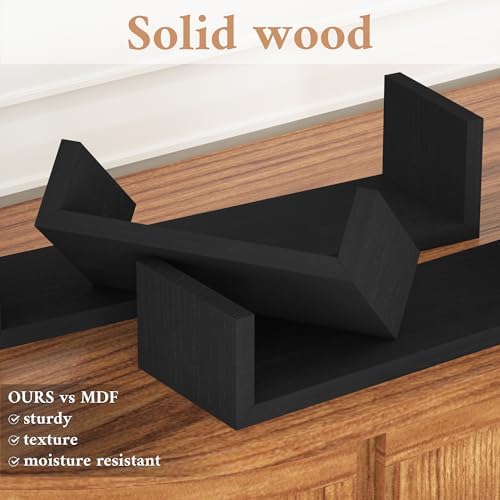 SRIWATANA Floating Shelves Wall Mounted Black