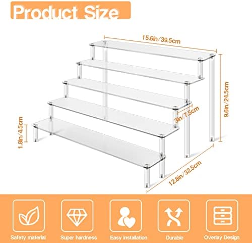 KALYLOC 5 Tier Acrylic Display Stand for Collectibles