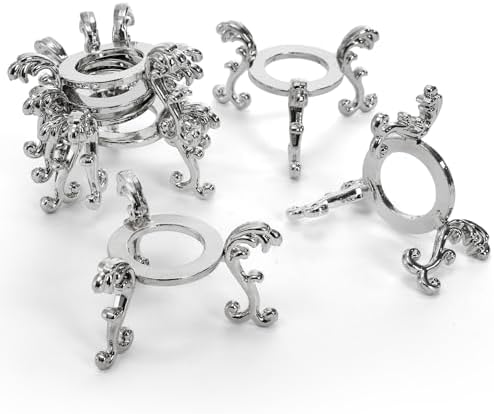 Jucoan 14 Pack Crystal Ball Stand Metal Silver