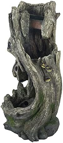 Indoor Outdoor Tree Trunk Fountain with Light 1