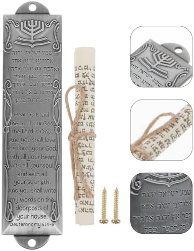 Veemoon Metal Mezuzah with Scroll for Door