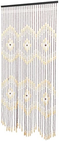 Natural Wooden Door Beaded Curtain for Boho Decor