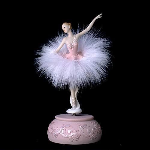 Chagar Feather Skirt Ballerina Music Box Figurine